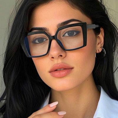 Fashion Oversize Polygon Glasses Women Frame Anti Blue Light Computer Eyeglasses Male Eyewear