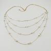 Korean Style Elegant Multi-layer Pearl Metal Chain Necklace for Women