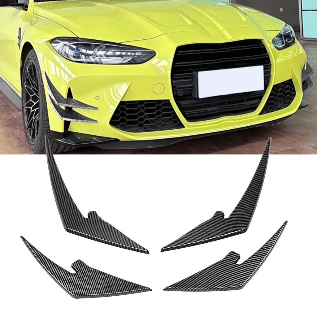 4pcs Front Bumper Splitter Fins ABS Light Weight Front Bumper Body Spoiler Canards Trim for M3 M4   G81 G82 G83