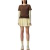Saucony Sports Lifestyle Series Logo Round Neck Comfortable Long Sleeve T-Shirt Two Piece Set Women tops Brown SA1259LT06L-CO006