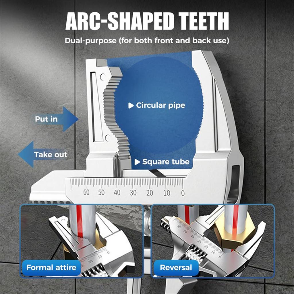 Adjustable Wide Jaw Plumbing , Wide-Opening Short Handle Bathroom For Plumbing Water Pipe Installation Faucet, Ideal For Work In Confined Spaces