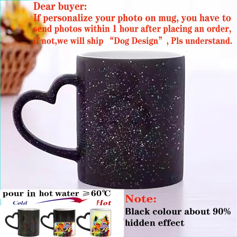 Personalisierbare Tasse mit Namens-Textfarbwechsel, personalisierbar mit Ihrem Foto, Keramik-Zaubertasse für Tee/Milch, einzigartiges Geschenk für Freunde
