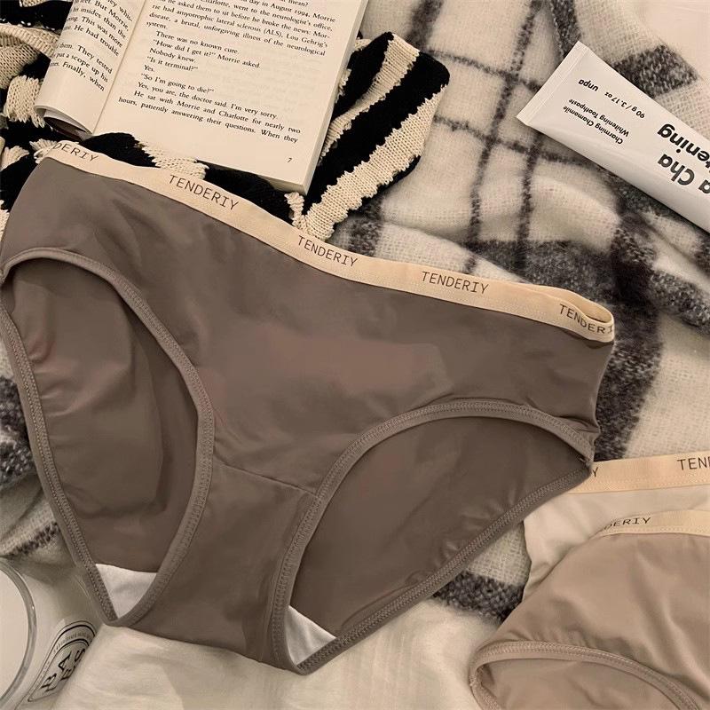 

Женские трусы-слипы из ледяного шелка с низкой посадкой, антибактериальная хлопковая ластовица, тонкие летние, сексуальный дизайн XL 120-140 lbs коричневый