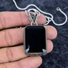 Black Spinel Gemstone Handmade 925 Sterling Silver Jewelry Pendant 1.97" M-3229