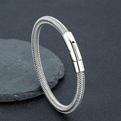 Luxury Classic Men Jewelry No Fade 6mm Steel Wire Waterproof Rope Bracelet Simple Cuff Charm Bracelet for Men Women Gifts