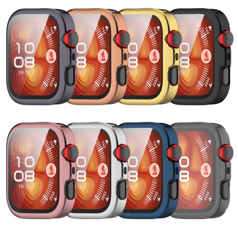 Soft Screen Protector Case For Huawei Watch Fit 4 fit4 Pro Plating Bumper Shell Tempered Film Cover Smartwatch Accessories