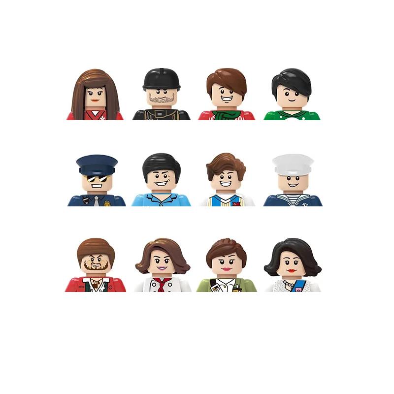 Non-Toxic City Characters Action Figures Building Blocks Policeman Teacher Fireman Occupation Mini Figurine Dolls Bricks Set Children Toys