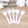 100Pcs Individually Packaged Ice Cream Spoons Wheat Straw Dessert Cake Fork  Party Supplies