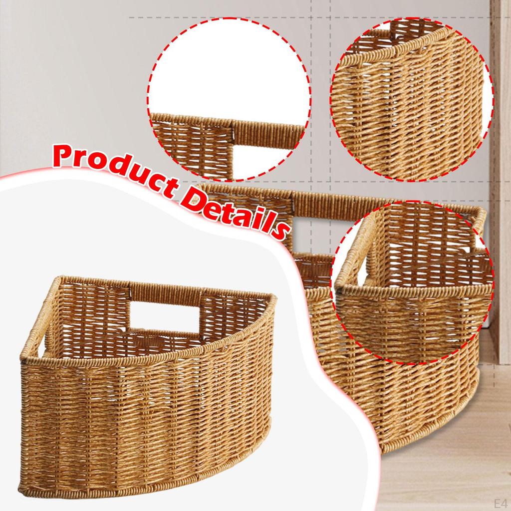 Eckaufbewahrungskorb Schmaler Behälter Kompakt Leichtgewicht Offener Oberteil Dreieckige Box Gewebter Organizer