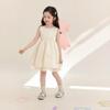 LUSON Baby Girl White Lapel Princess Dress