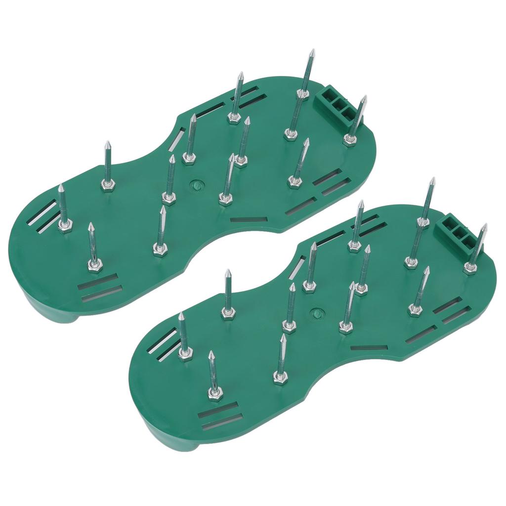 Lawn Spike Shoes Triangle Buckle Straps Lawn Aerator Spike Shoes Scarifiers Shoes for Garden Green