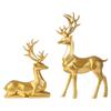 Christmas Figurines,2Pcs Resin Sitting Standing Deer Statues Couple Sculpture Deer Ornaments Modern Home Decor For Living Room, Bedroom, TV Cabinet
