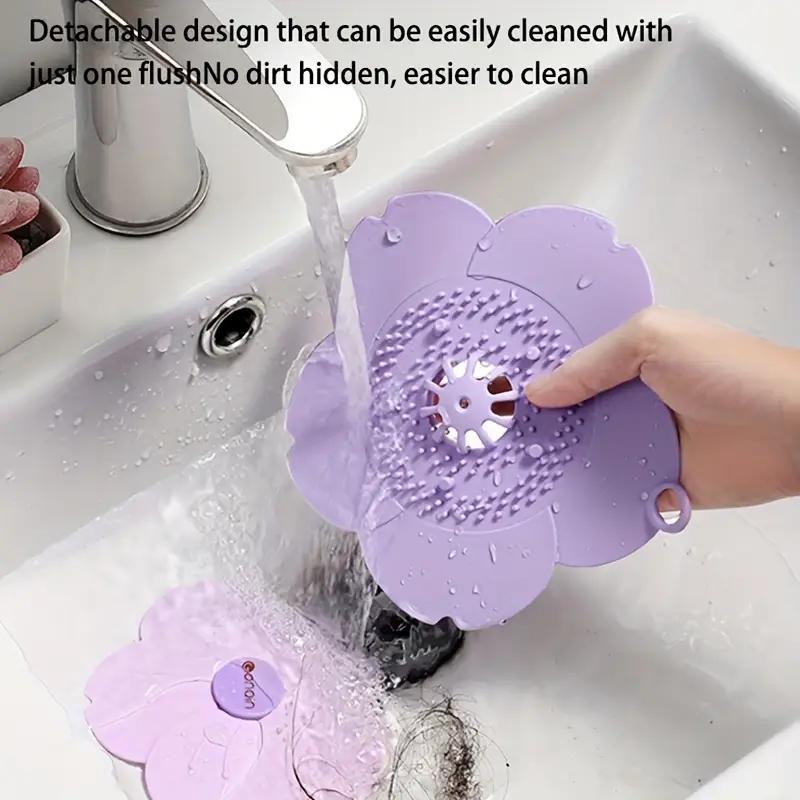 1PCS Sakura Shape Push-type Water Drain Floor Drain Anti-insect Sealing Cover Silicone Pad Sewer Plug Anti-odor Bathroom Kitchen Sink Deodorizer