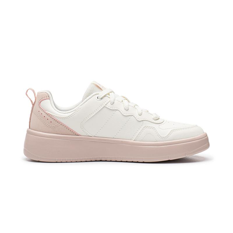 Li Ning Synthetic Leather Fashion Versatile Classic Comfortable Soft Low Top Casual Shoes Women Sneaker Cloud-White Silent-Purple AGCW490-3