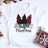 Women Tshirts Merry Christmas Tree Print Red Top Femal New Clothing Short Sleeve Fashion Harajuku Kawaii T-shirt Y2K Clothing