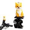 Wind Powered Light Up Dog Figurine for Motorcycle Handlebar  Animated Animal Handlebar Decoration Fun Night Riding Accessory