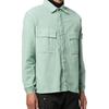 STONE ISLAND Düz Renk Logo Yama Uzun Kollu Gömlek Erkek gömlekleri Açık Yeşil 771511305-V0055