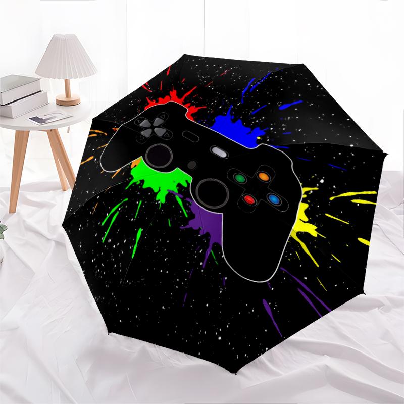 1PC Game theme Umbrella Portable Folding Umbrella Iron Frame Hole Bone Structure Outdoor Home Umbrella A9