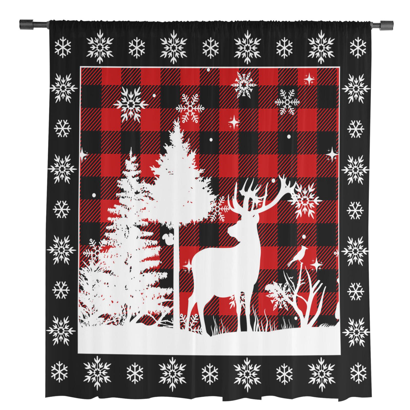 Lot De 2 Rideaux De Cuisine Noël 27, 5 X 36 Cm Semi-ombragés