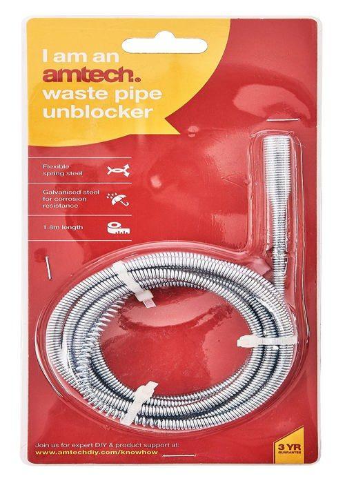 Abflussrohrreiniger - AMTECH - S1890 - Beschichteter Stahl - Länge 18m - Integrierter Griff