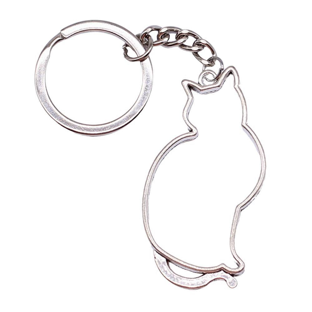 Cat Keychain Poultry Charm Pet Lover Key Holder 28mm Ring