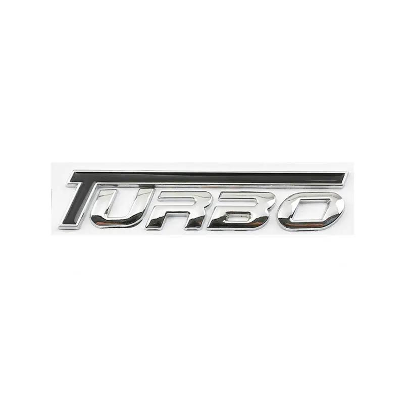 3D Metal TURBO letter Car Side Body Rear Trunk Emblem Badge stickers Accessories Silver Black
