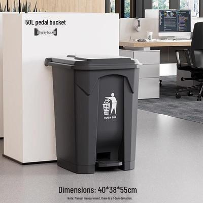 50L Pedal Trash Can with Grey Lid