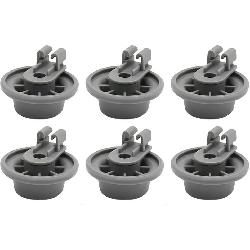 6-Pack Dishwasher Lower Disrack Wheel Assembly 611475 Replacement for Bosch Dishrack Lower Rack Wheel Replace# bsh-00611475 1559847 AH3477735 Lower Disrack Wheel