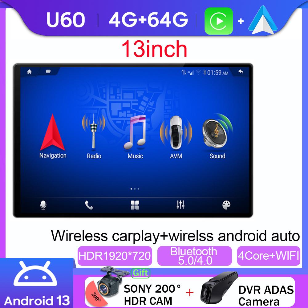 13inch Car Radio Auto Multimedia Carplay Video Player For Honda Jazz Fit 2007 - 2013 Android 13 GPS Bluetooth No 2 Din DVD WIFI