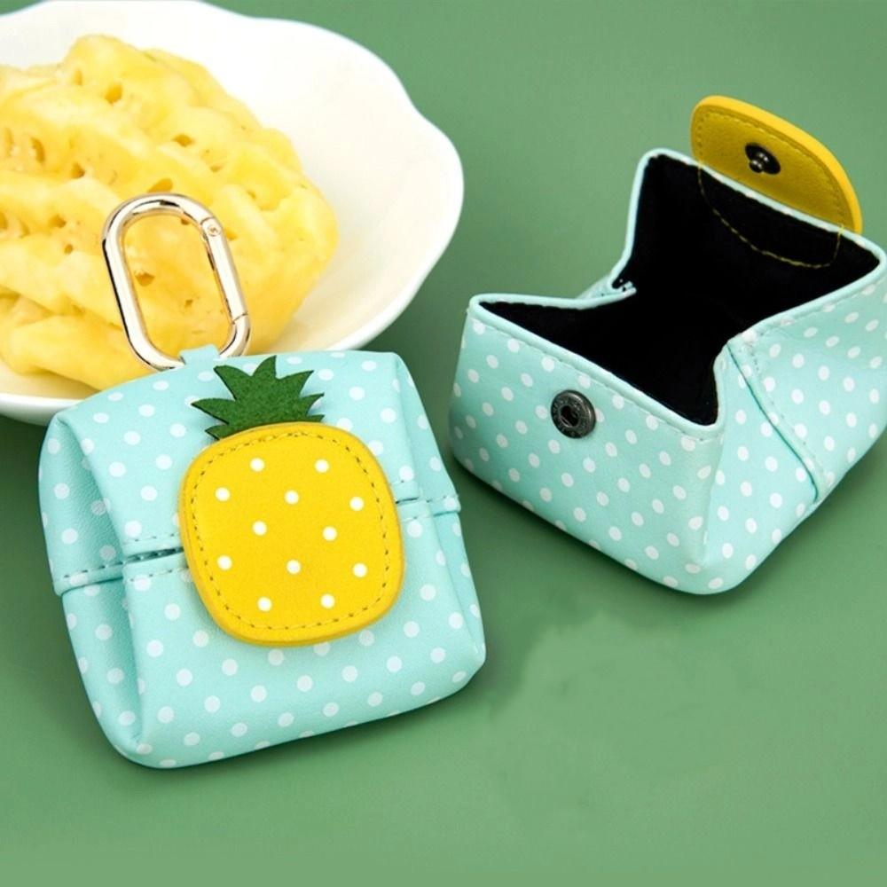 Multipurpose Leather Earphone Bag Cute Fruit Coin Purse Storage Bag Mini Lipstick Bag  Student