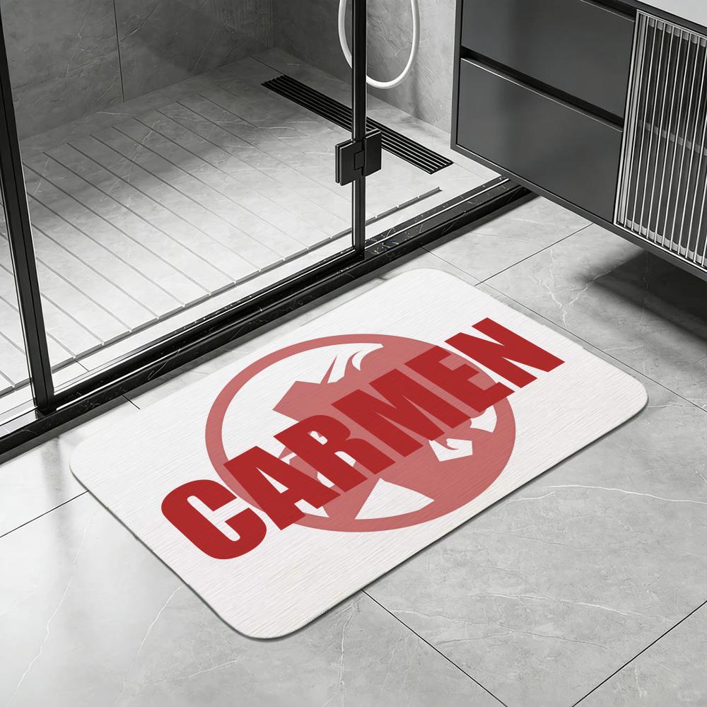 Floor Mat Diatomite Bath Mat, Quick Dry, Absorbent, Multi-Scene Mat Anime C-Carmen S-Sandiego
