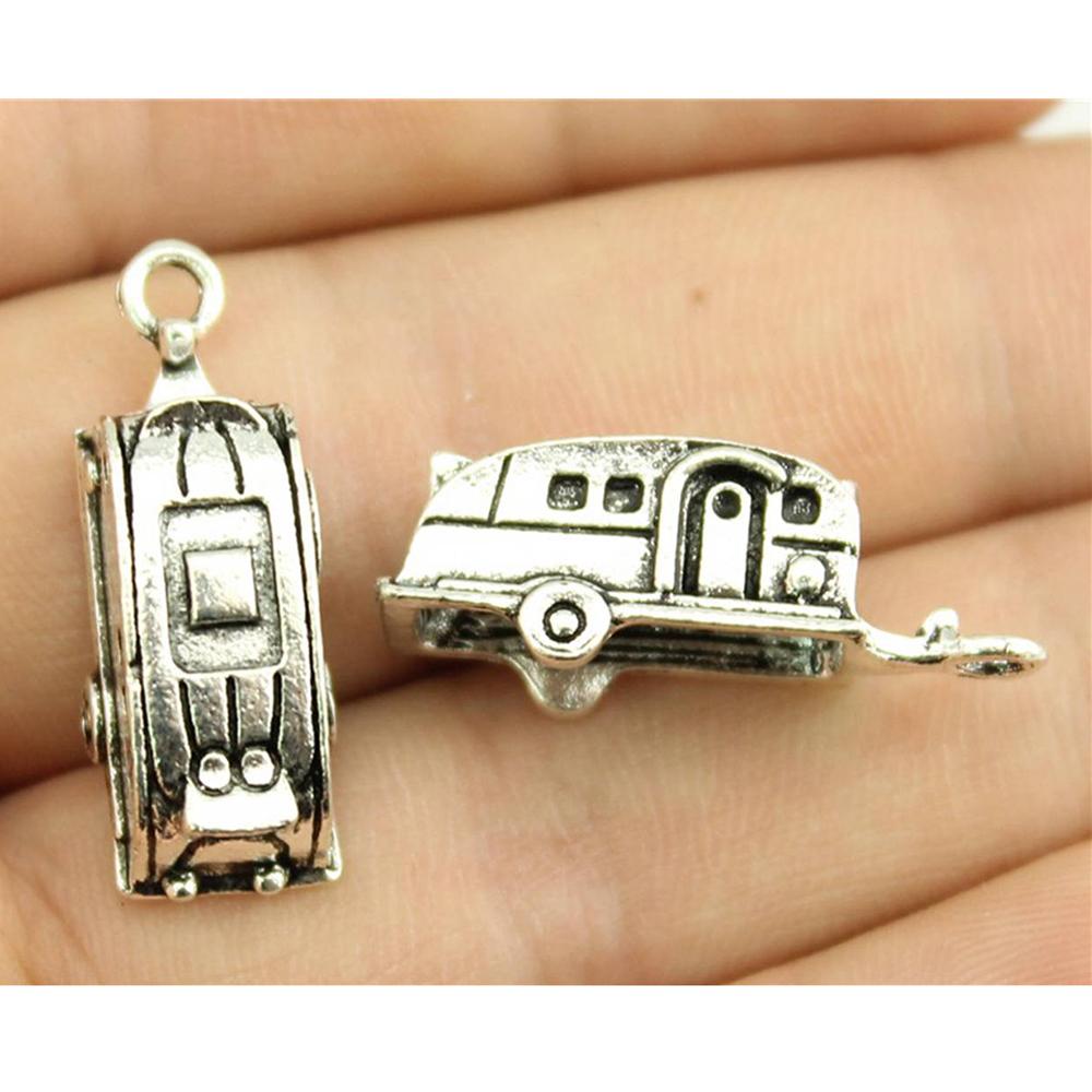 10pcs Antique Silver Color Car Charm Pendants Jewelry Accessories Bus Charms For Jewelry Making Vintage Car Charms Finding