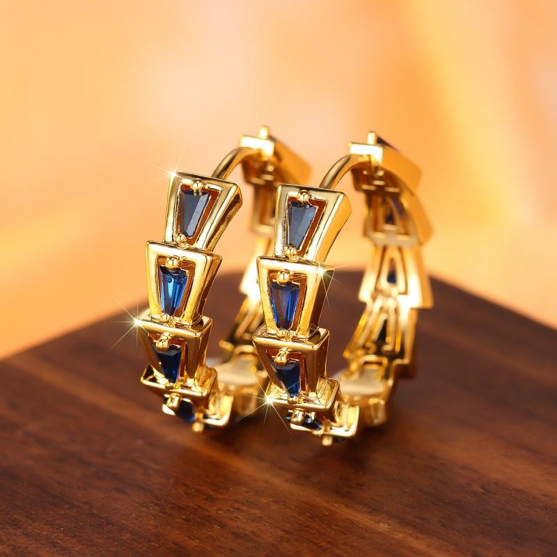 Exaggerated Ladder Square Circle Personality Versatile Trendy Ear Buckle Design Sense Trendy Personality Jewelry and Accessories