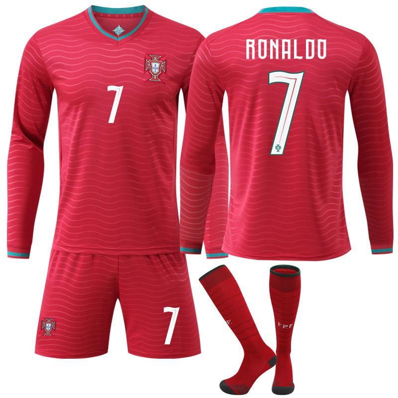 Long-sleeved Football Uniform No. 7 C Ronaldo Jersey Set 8B Fee Sports Team Portugal World Cup