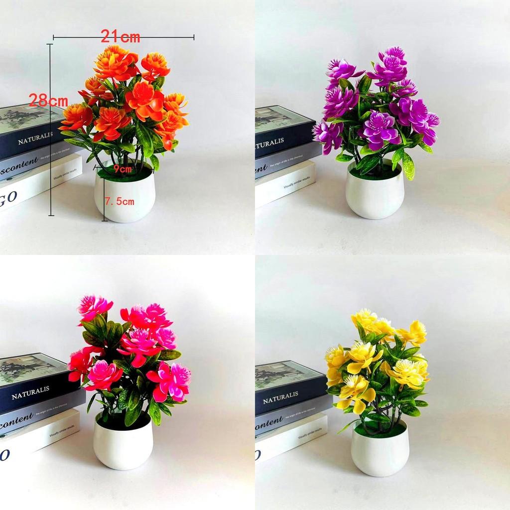 Twelve Flowers Simulated Artificial Green Plant Potted Ornament For Decor Indoor