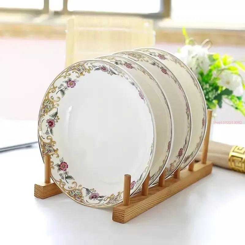 4pcs Set, 8inch, Fine Bone China Soup Dish Set. Ceramic Dinner Serving Dish, Kitchen Plates Soup Deep Plate, Restaurant Dishes