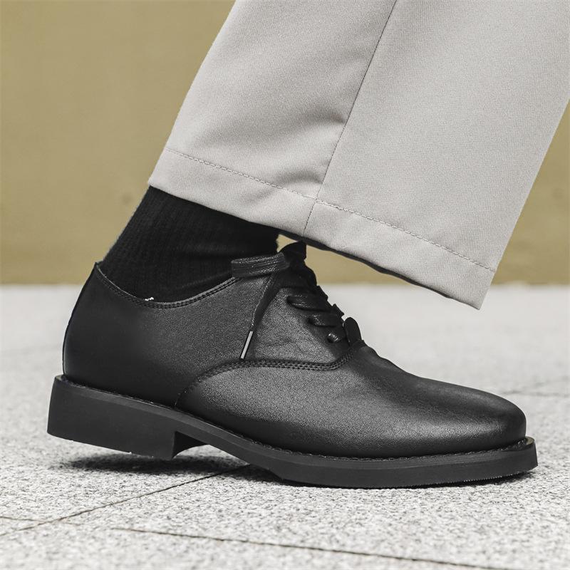 Leather shoes summer British business dress high sense casual derby shoes black men's shoes low-top shoes 56789-J