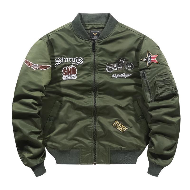 Men's MA1 Air Force Flight Jacket: Spring/Autumn Baseball Collar Workwear Coat