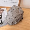 Retro niche striped forward hat women's spring and summer thin face small beret student couple cap men