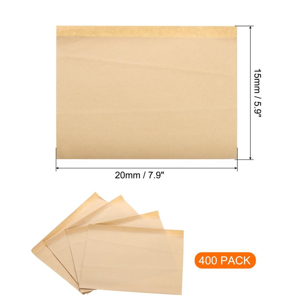uxcell Kraft Paper Sandwich Greaseproof Paper Cookie Paper Snack Lunch Bags for Home Bakery 20 x 15 400 Count Bags, Bags, Bags, Bread, cm, Brown,