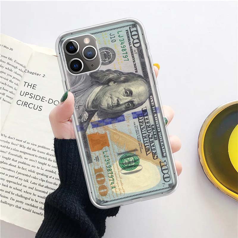 

Banknote Dollar Cash Money Silicon Call Phone Case for iPhone 17 16 16E 15 Pro Max 14 Plus 11 13 Mini 12 7 8 SE Air 17Pro Cover iPhone 12 (12 Pro)
