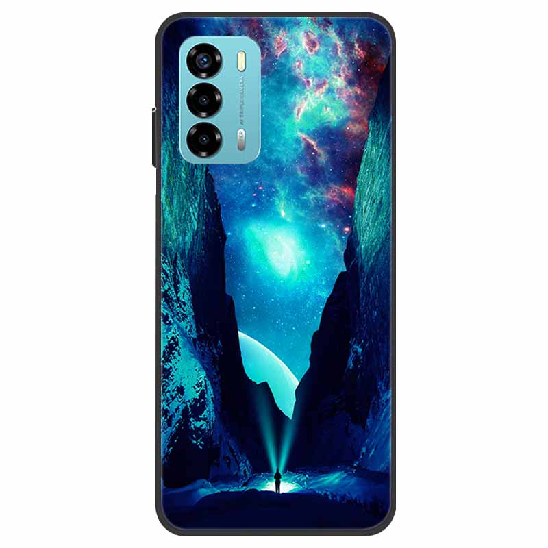 Custodia per ZTE Blade V40 Vita Fiore Marmo Nero Paraurti Morbido TPU Silicone Cover per ZTE V 40 Vita / Blade V40 Vita Custodie per Telefono
