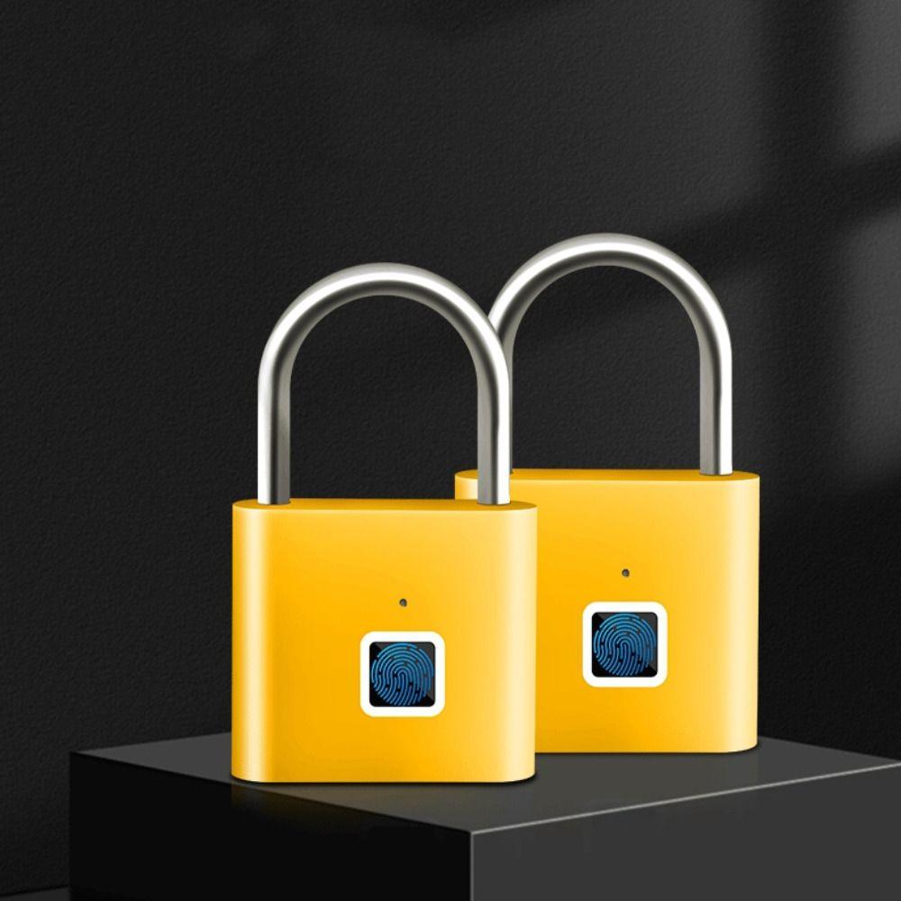 

Waterproof Fingerprint Lock USB Charging Electronic Door Lock Portable Smart Padlock Cabinet Style-F