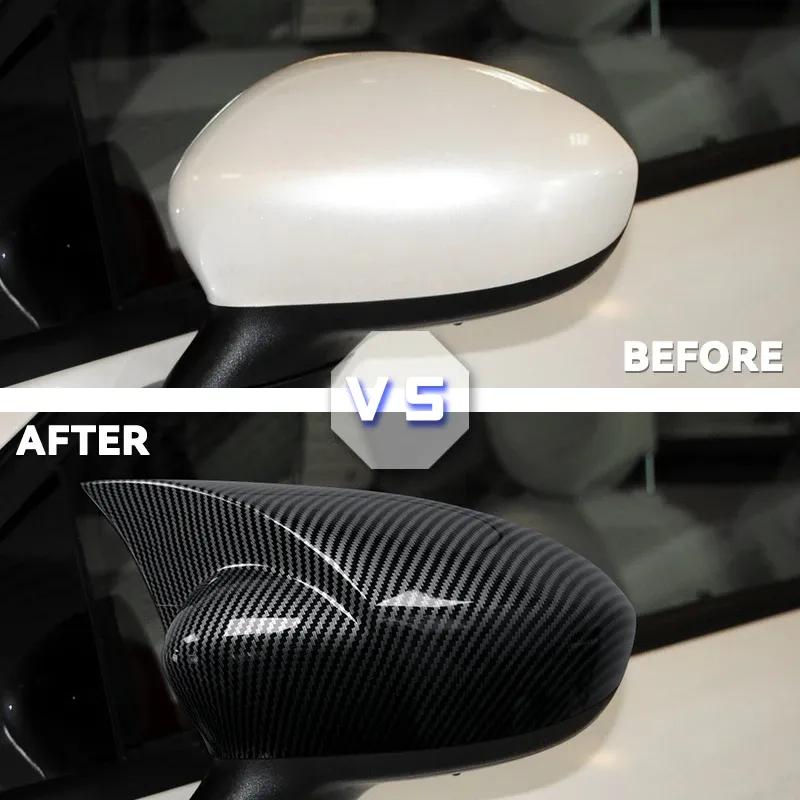 1 Pair OX Horn Wing Mirror Cover Shell Case Trim Add On Side Rear View Mirror Cap tools Car Accessories For Fiat 500 2007-