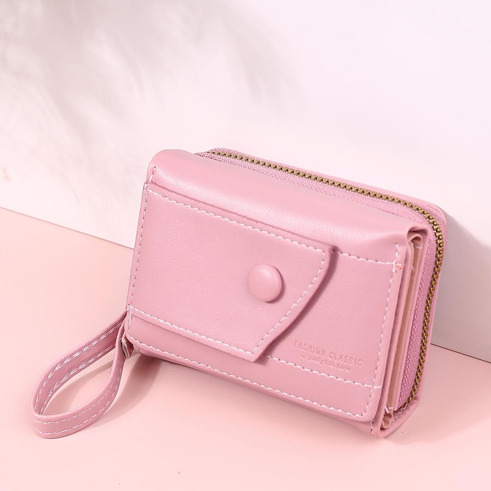Waterproof Triple Fold Wallet PU Leather Mini Coin Pouch Fashion Simplified Purse Work