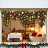 Christmas Garland Window Cling Static Window Sticker Pine Branch Ornament Glass Decal Removable Holiday Home Decoration