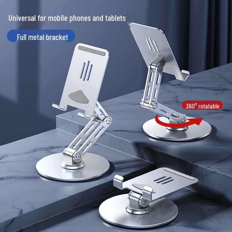 

360° Rotating Aluminum Phone & Tablet Holder with Three-Axis Lift and Fold