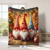 Festive Spotlight Santa Reindeer Custom Print Blanket Lantern Moon Personalized Blanket for Bedroom Sofa Christmas Home Gift