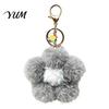 Soft Plush Charm Flower Keychain for Backpack, Fuzzy Floral Keyring Bag Charm, Women Girls Handbags Decorative Accessory Key Holder