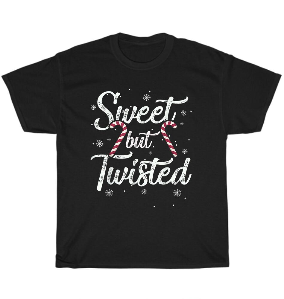 Candy Cane Sweet But Twisted Funny Christmas Party T-Shirt Unisex Tee Gift NEW